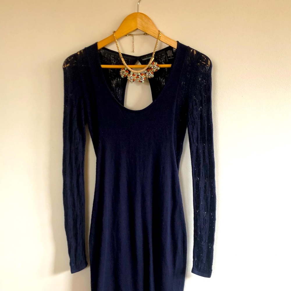 Sweater Bodycon Dress in Navy